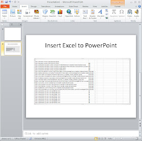 insert excel to powerpoint step 3