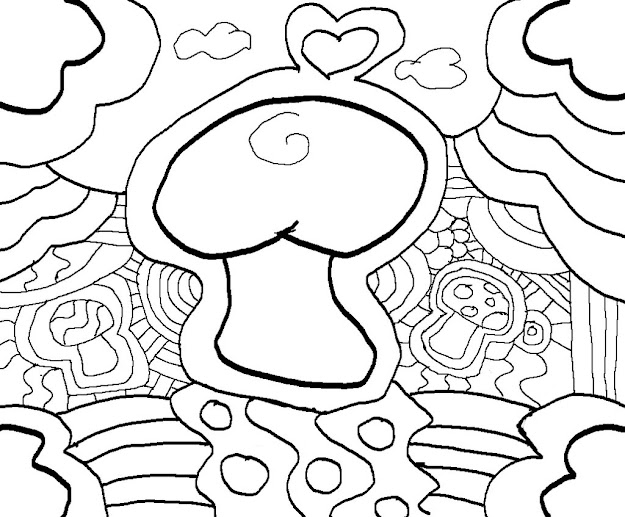 Trippy Coloring Pages  Trippy Mushroom Coloring Pages Pictures