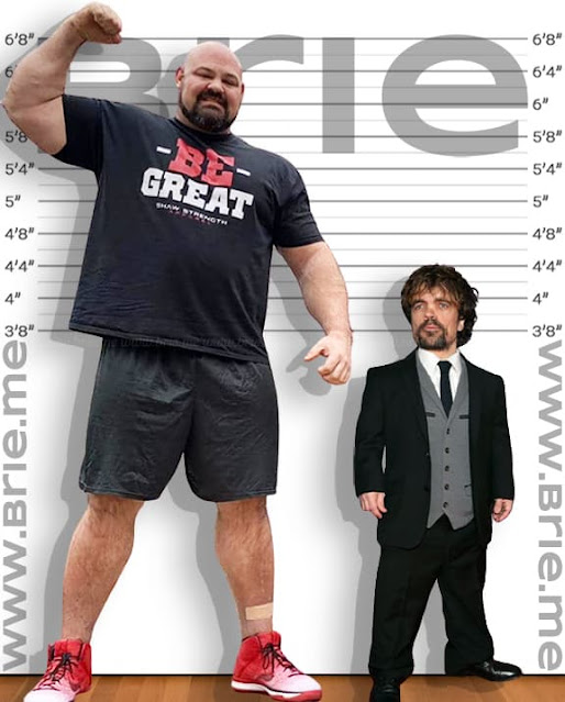 Brian Shaw standing Peter Dinklage