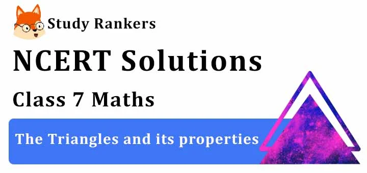 NCERT Solutions for Class 7 Maths Ch 6 The Triangles and its properties