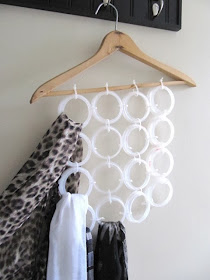 recycled candle ring scarf holder