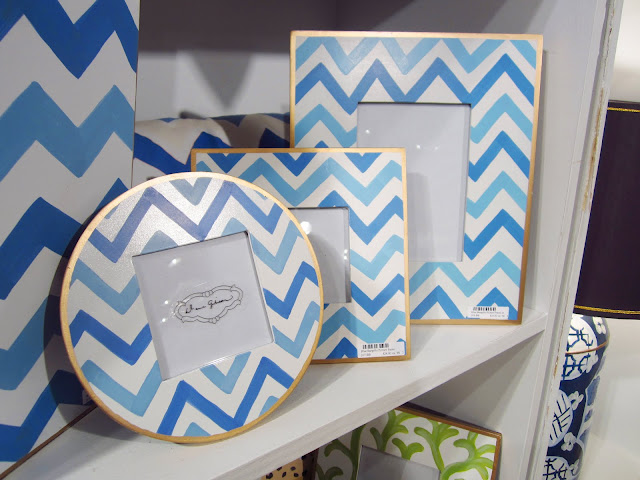 blue chevron picture frames