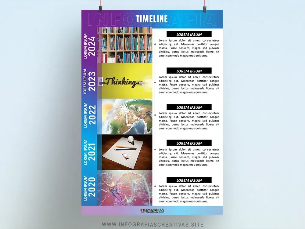 Plantilla Timeline Tira de Película Vertical para biografías