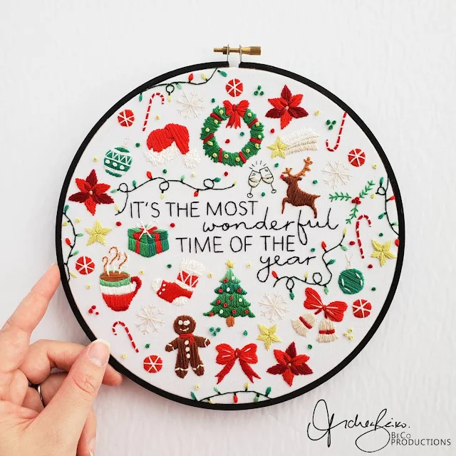 it's the most wonderful time of the year embroidery pattern