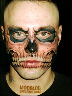 Men with Skull Tattoo Design on Face