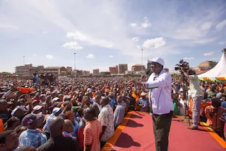 Raila Odinga in tononoka mombasa. photo | bana