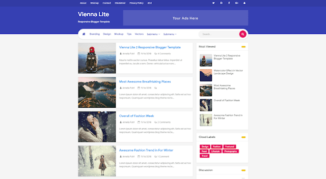 Vienna Lite 2 Premium Template Blogger