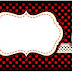 Pin Up en Negro con Lunares Rojos: Etiquetas para Candy Buffet para Imprimir Gratis.