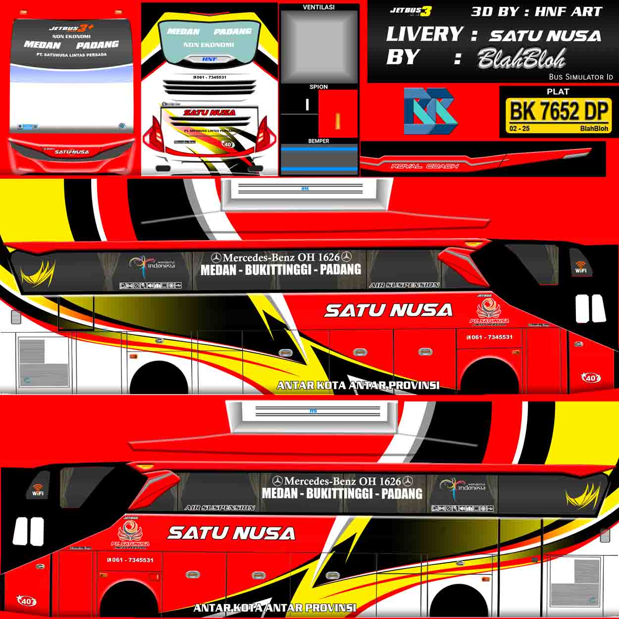 livery bus satu nusa shd