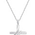 GILDED Small 10K White Gold Natural Round-Cut Diamond Accent (I-J Color, I2-I3 Clarity) 3 Stone Cross Pendant-Necklace,18
