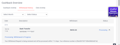 Sudah Cukup Baki Untuk Keluarkan Duit Daripada Shopback
