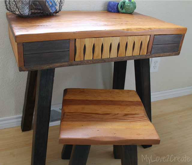 MyLove2Create, I turned an end table into a desk!