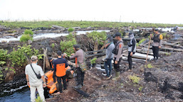 Polres Muaro Jambi BersamaTim Gabungan Meninjau Area Revitalisasi Kanal Gambut Guna Cegah Karhutla