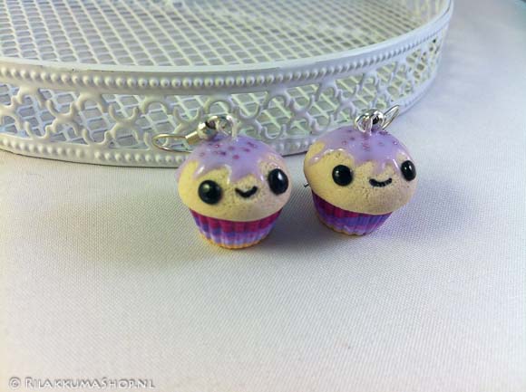 Kawaii so cute Colorful rainbow Cupcake earrings