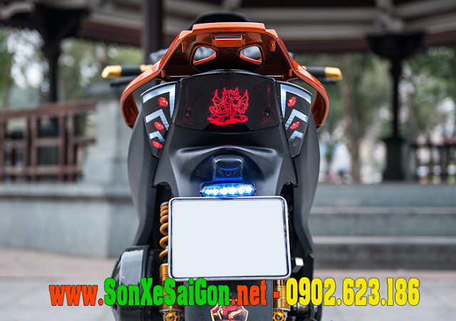 Sơn xe Honda SH 150i màu cam đen nhám cực đẹp