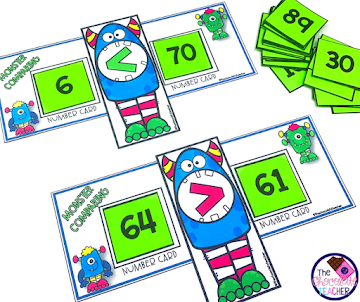 Make practice comparing numbers a game with activities like this which help students learn the vocabulary associated with this skill.