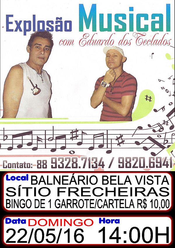 Convite: Amanhã será realizada uma festa e o bingo de um garrote no Balneário Bela Vista em Cocal; participe