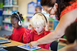 student with iPad