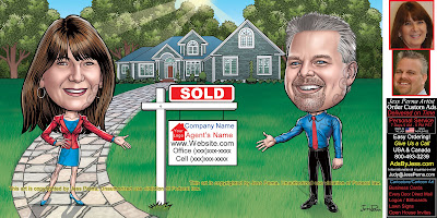 Real Estate Agent Business Cards Sold Signs