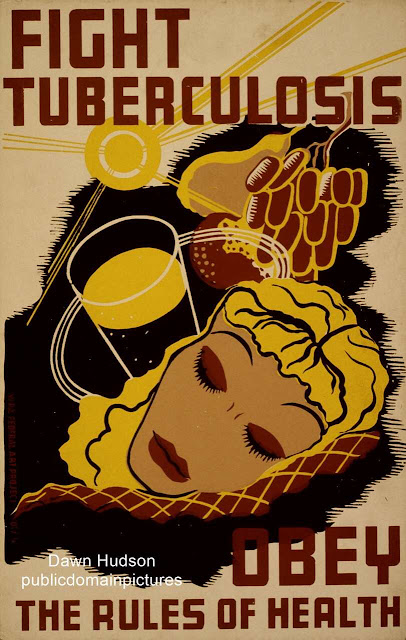 Cartaz vintage sobre a tuberculose.