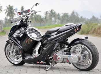 Modifikasi Motor Yamaha Mio Sporty - Low Rider Moped 