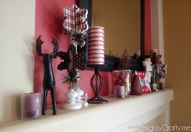 Christmas Mantel - www.MightyCrafty.me