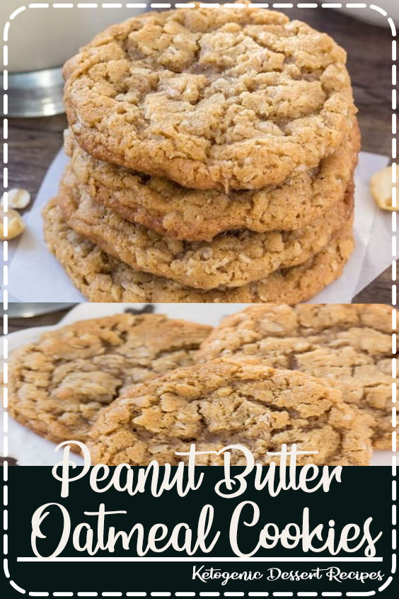 These peanut butter oatmeal cookies are soft, chewy and filled with peanut butter goodness. The oatmeal adds tons of texture, and it's a quick and easy recipe that all peanut butter fans are sure to love.  #cookies #peanutbutter #recipes #oatmeal