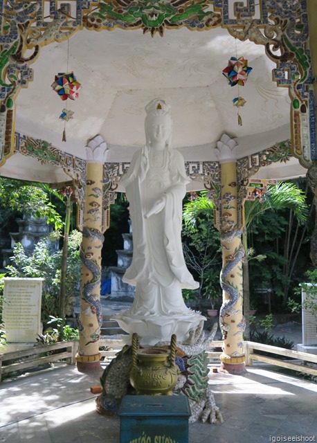 Statue of Goddess of Mercy. at Temple at the top of Thuy Son, Marble Mountain.