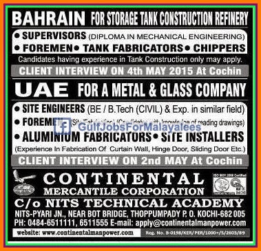 Bahrain & UAE Job Vacancies