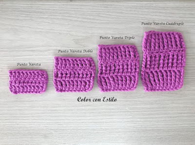 Crochet-diferencia-de-los-puntos-vareta-simple-doble-triple-cuádruple