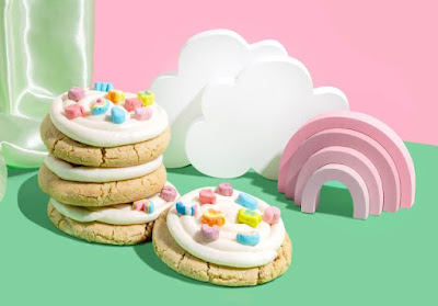 Crumbl Mallow Creme Cookie with Lucky Charms.