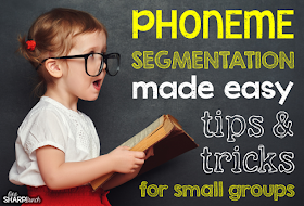 Phoneme segmentation & blending made easy with these tips and tricks for small group instruction!  These are the perfect phonemic awareness activities for your guided reading lessons or literacy centers!  Check out this color coded trick for teaching directionality and segmenting with CVC words!