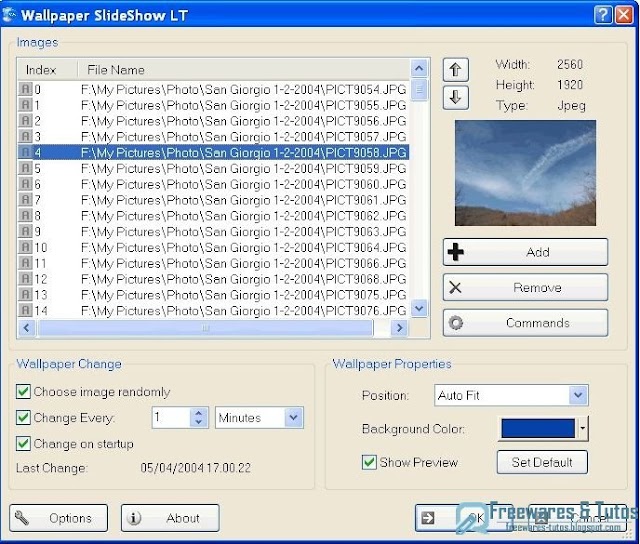 Wallpaper Slideshow LT : un logiciel pour changer facilement et régulièrement de fond d'écran