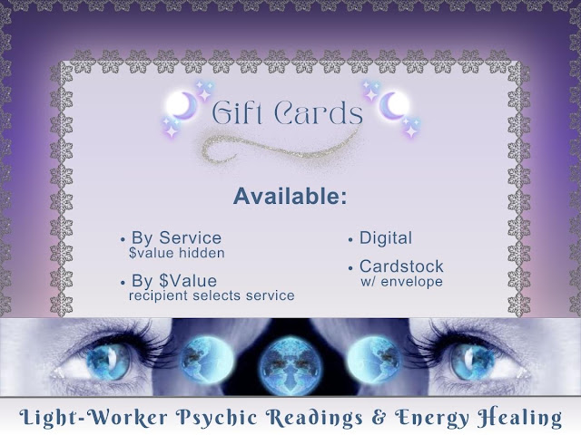 Gift cards are available by service with the dollar value hidden or by dollar value and the recipient selects the service.  Available in digital card format or cardstock format with envelope.