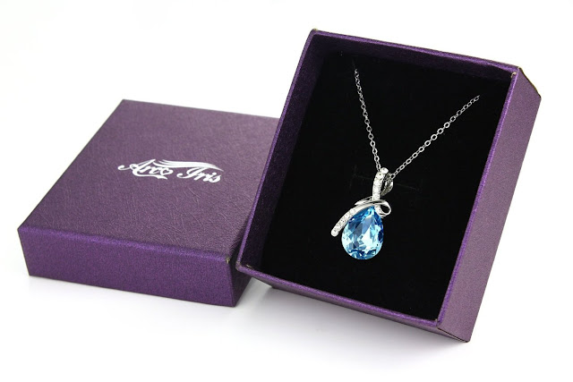 Arco Iris Eternal Love Teardrop Swarovski Elements Crystal Pendant Necklace for Women