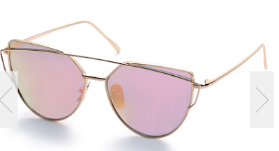 Gold-Metal-Frame-Double-Bridge-Pink-Lens-Sunglasses