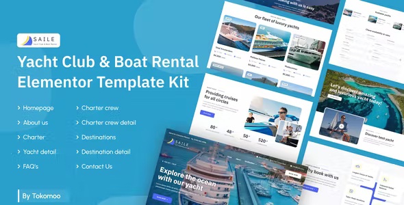 Download Yacht Club & Boat Rental Elementor Template Kit