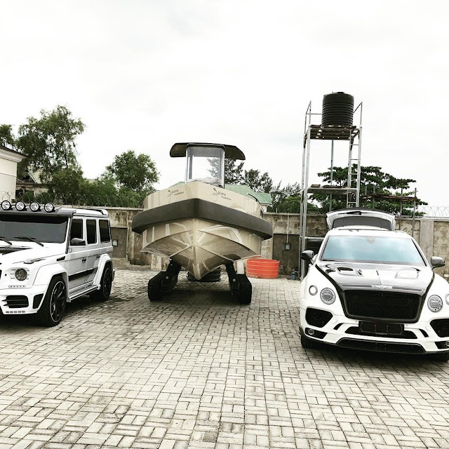 Too Much Money! Check Out Footballer Obafemi Martin’s Speed Boat, G-Wagon And Other Cars