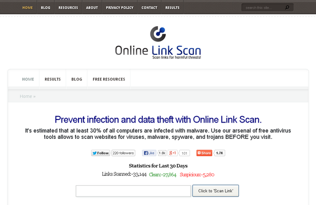 Online Link Scan