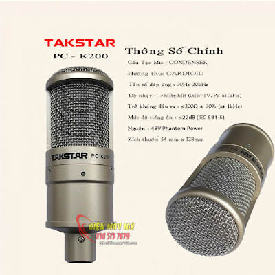 Mic thu âm chuyên nghiệp takstar pc k200 Kati Audio