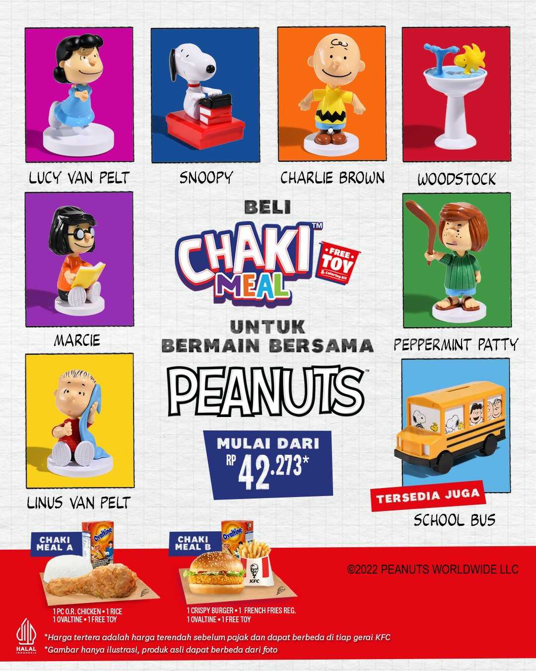 Promo KFC Chaki Kids Meal ! GRATIS Mainan PEANUTS mulai Rp. 42.273*