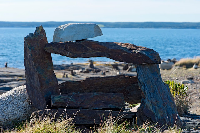 Nova Scotia; Gaff Point; Stone Stacking