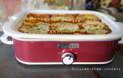 A fabulous gluten-free lasagna- made easy with the new CrockPot Slow Cooker Casserole. #glutenfree #crockpot #slowcooker #lasagna