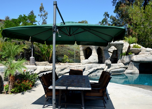 8' Square Offset patio umbrellas with fringe