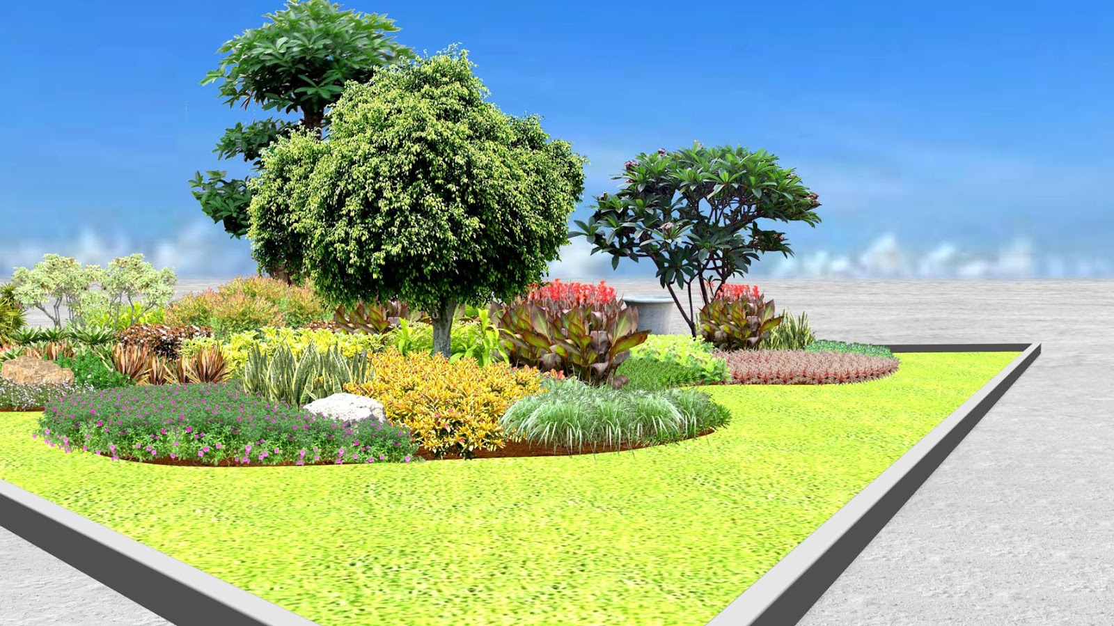 Desain Taman  Jalan  Raya Gambar Desain Rumah Minimalis 