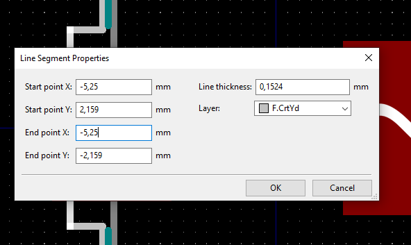 Left Vertical Line of Footprint