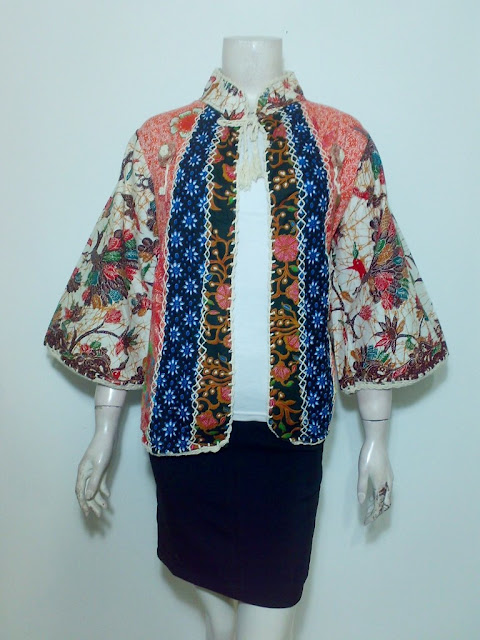 bolero batik rajut katun tambal merah