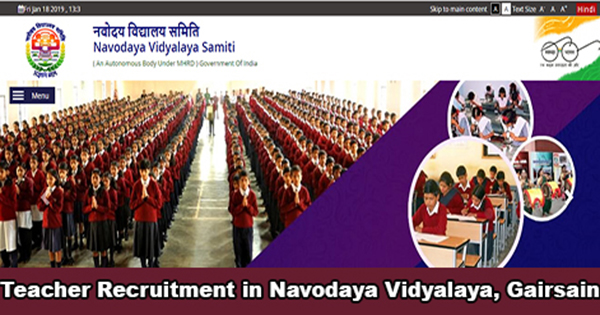 Teachers Recruitment in Navodaya Vidyalaya, Gairsain Chamoli