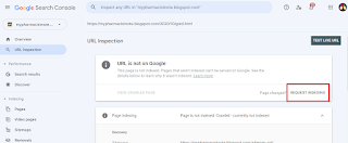 Request Indexing in Google Search Console
