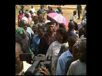 Picture Of Gov. Mimiko And Wife On The Queue At The Polling Unit